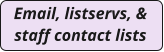 Email, listservs, & staff contact lists